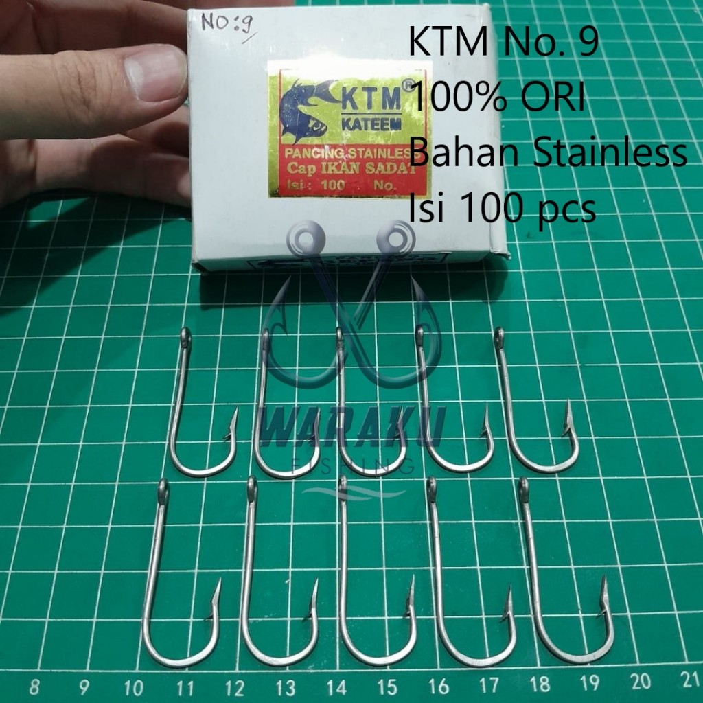 Kail Pancing Stainless KTM Kateem Cap Ikan Sadat 2335 / Kail Nelayan No. 9 100% ORI | Grosir (isi 10