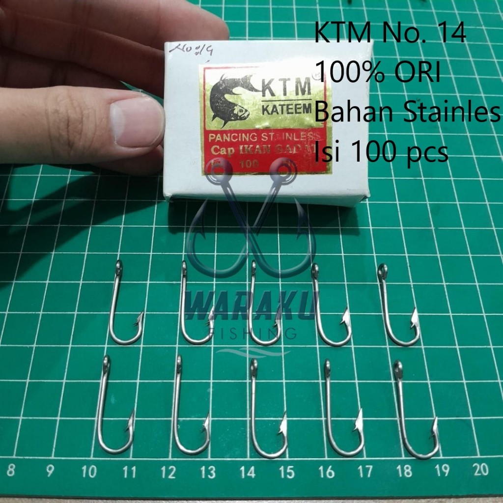 Kail Pancing Stainless KTM Kateem Cap Ikan Sadat 2335 / Kail Nelayan No. 14 100% ORI | Grosir (isi 1