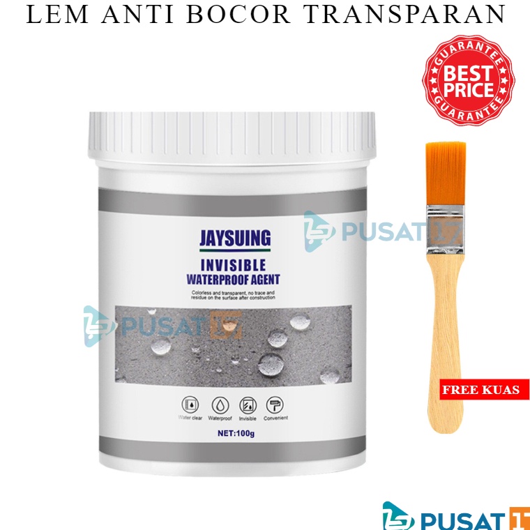 Lariza PUSAT17 LEM ANTI BOCOR TRANSPARAN FREE KUAS JAYSUING LEM OLES WATERPROOF CAT PEREKAT ANTI REM