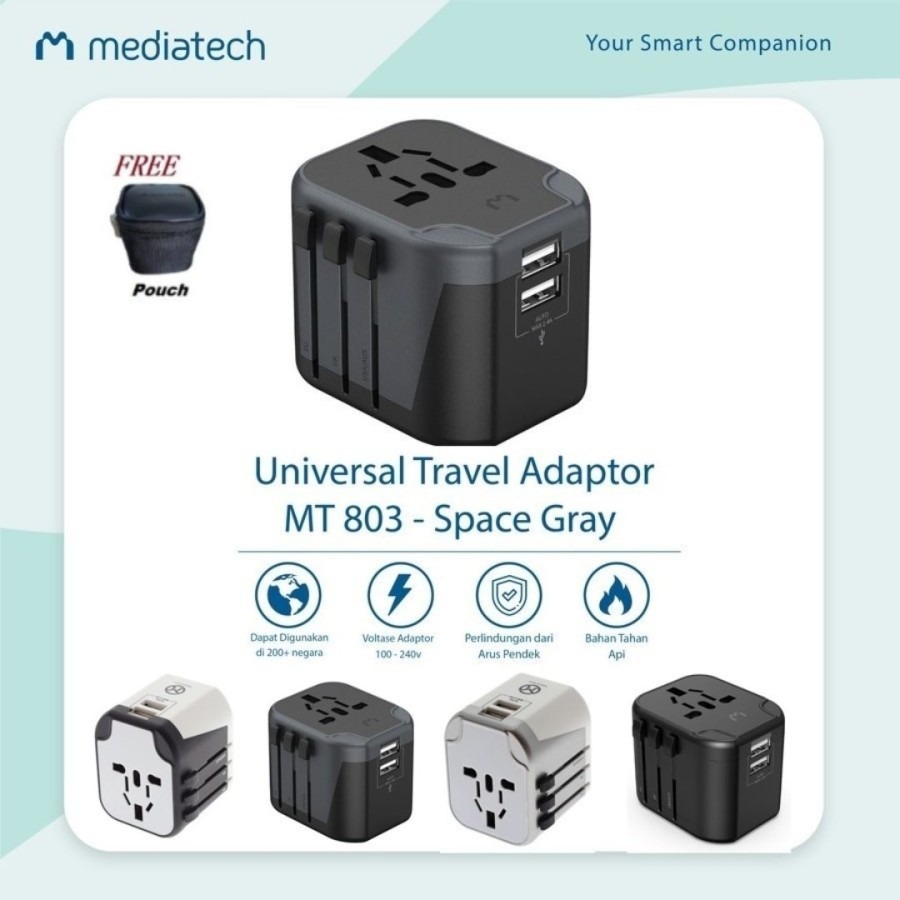 Mediatech  Universal Travel Charger & Adapter MT 803 - 630003