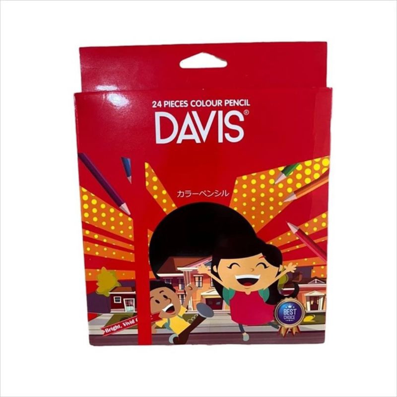 

12 Warna. Pensil Warna DAVIS PENDEK Murah