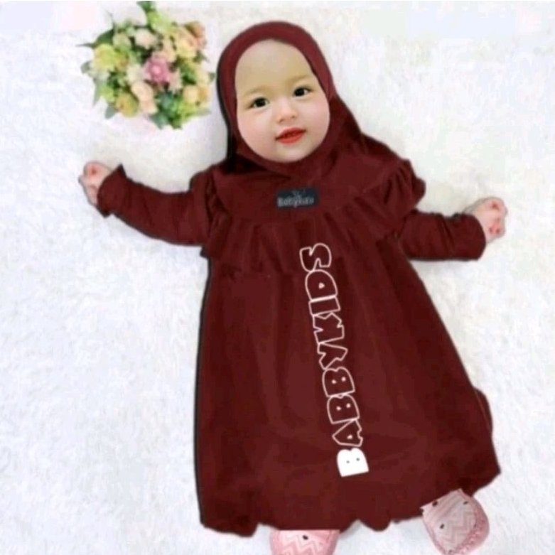 Gamis Bayi Perempuan Newborn Syar'i 0-2thn Baju Anak Perempuan Babbykids baju Bayi Perempuan aqiqah,