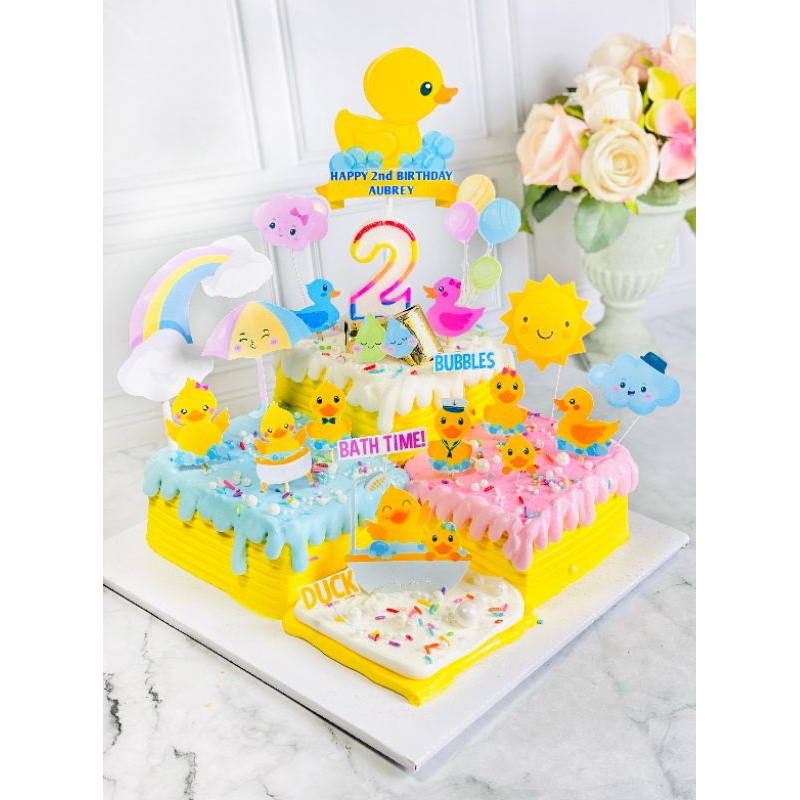 

kue ulang tahun birthday bebek topper
