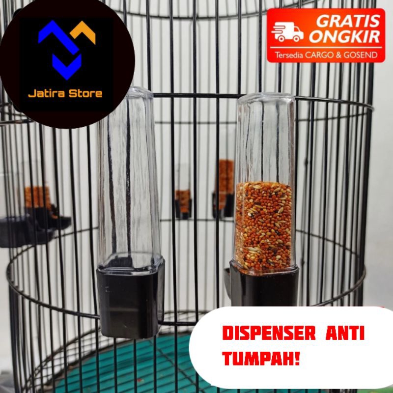 CEPUK WADAH PAKAN MINUM BURUNG DISPENSER TABUNG PANJANG CEPUK TEMPAT