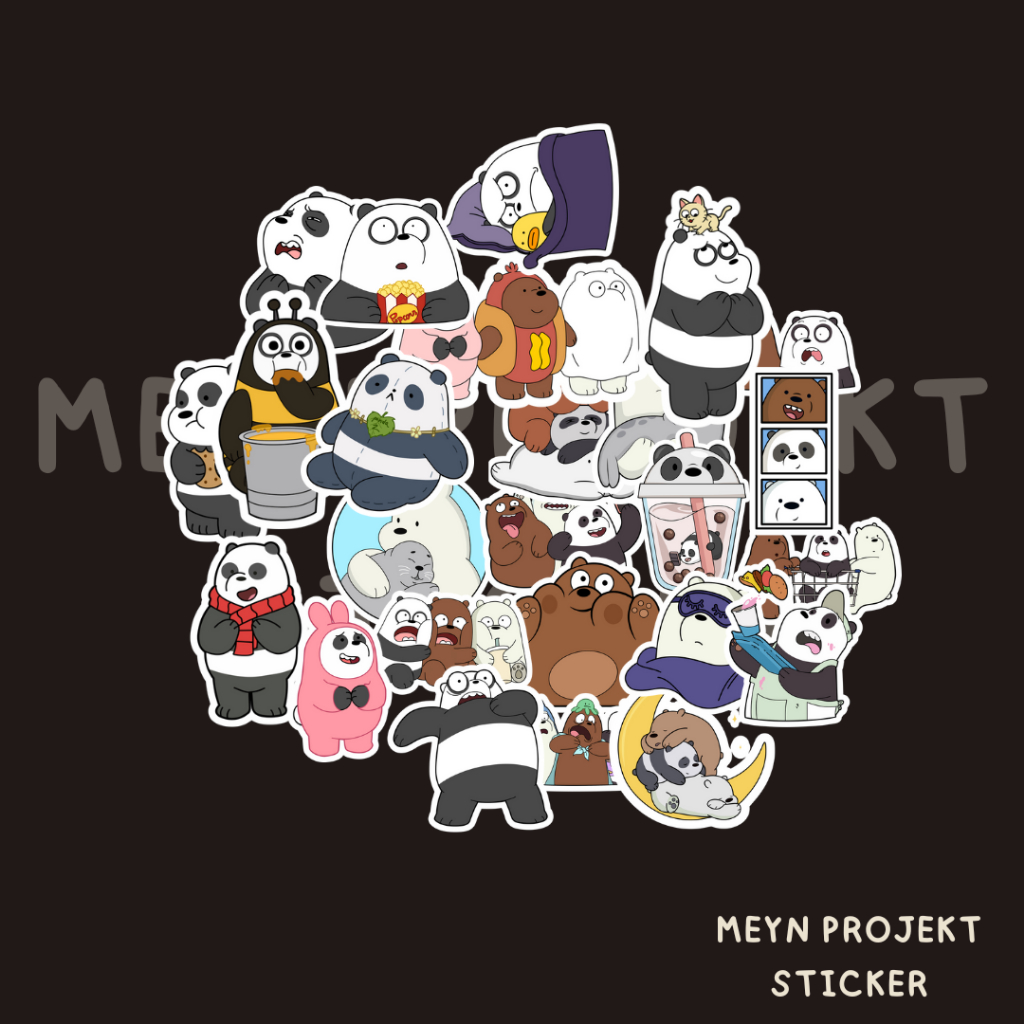 

STICKER WE BEAR BEAR | Untuk Laptop, botol minum, buku | Bahan Vinyl