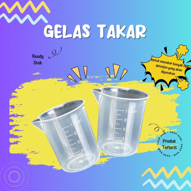 Gelas Takar Takaran Air Takaran Deterjen plastik cup 100ml bening