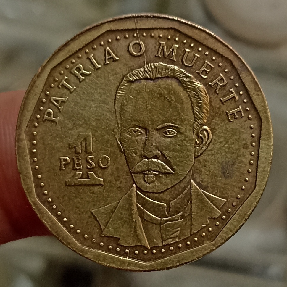 Koin Kuno Cuba 1 Peso - José Julián Martí Pérez