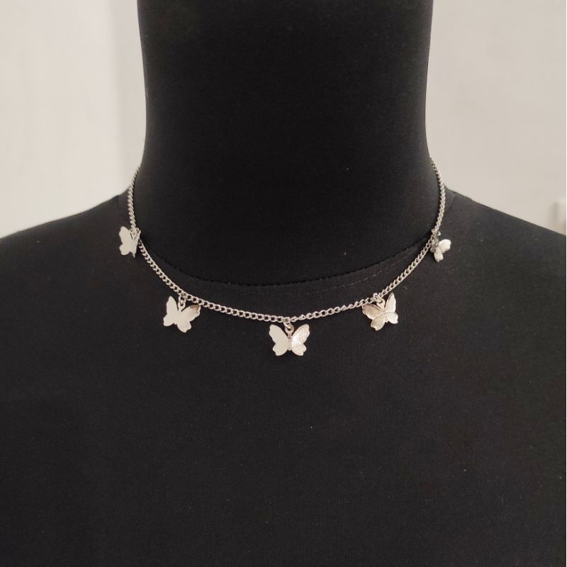 Kalung Multi Kupu Kalung Silver Kalung Wanita Elegan Kalung Simple Kalung Necklace VO