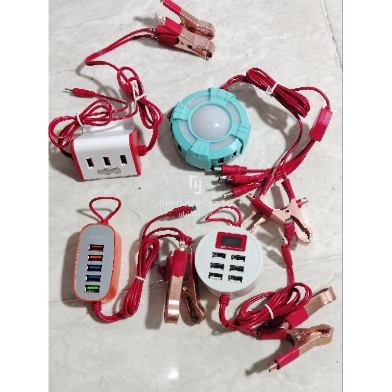 Charger dc aki-hp multifungsi port USB DC aki 12V-24V aoutput  2100 Mah fast charging DC aki