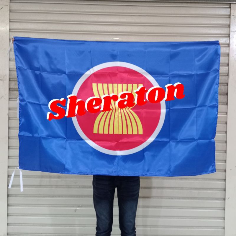 

bendera print bendera negara LOGO ASEAN UK. 90cm x 135cm