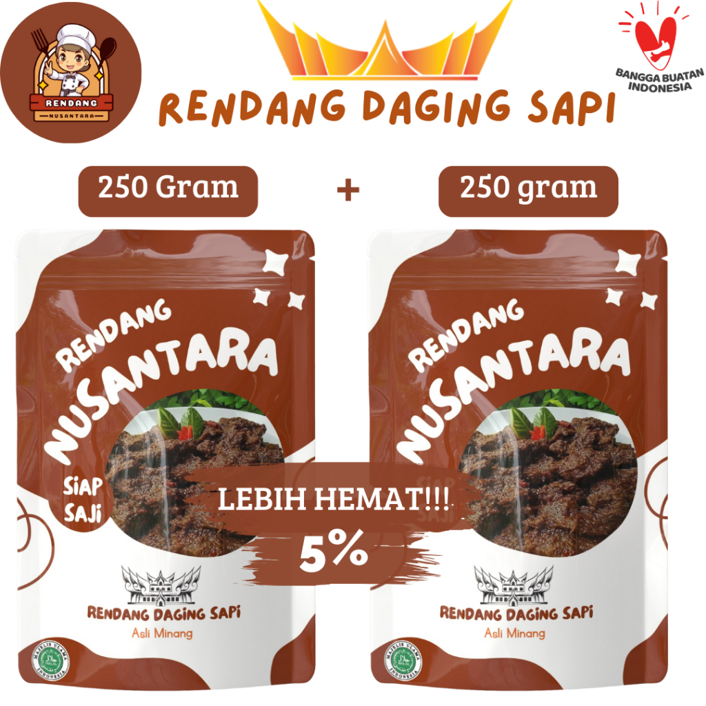 

Rendang Daging Sapi Asli Khas Padang Varian Combo Super Halal - Santapan Minang by Rendang Nusantara