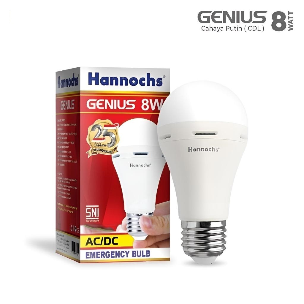 Lampu Emergency Hannochs Genius 8W / Hannochs Emergency Genius AC/DC Hannochs Lampu LED Emergency