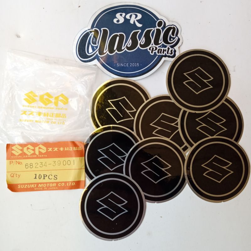 sticker decal emblem blok penutup karburator Suzuki gt100 nos original