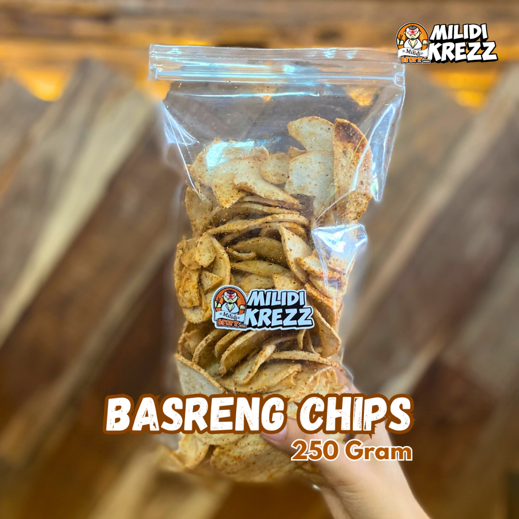 

Basreng Chip 250 Gram Cemilan Pedas Snack Baso Goreng