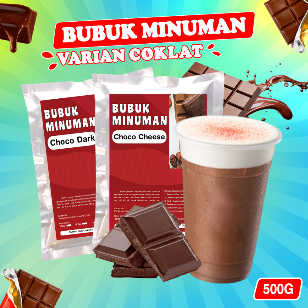 

BUBUK MINUMAN RASA 500G / SERBUK MINUMAN VARIAN COKLAT 500G / BUBUK MINUMAN ANEKA VARIAN COKLAT 500G