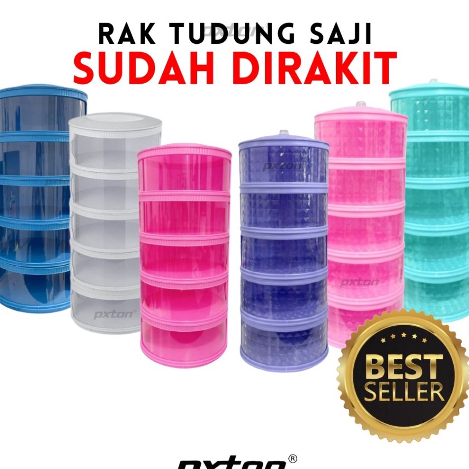 Ekslusif disini PXTON  Multilayer Rak Plastik Penyimpanan Tempat Makanan  Food storage 4 susun  tudu
