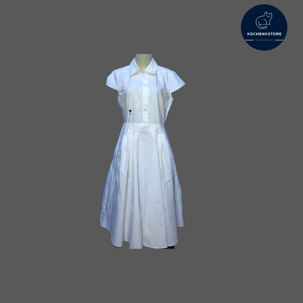 Shirt Dress Wanita Christian Dior Paris Preloved - White