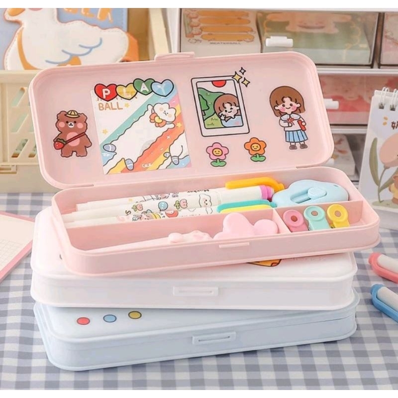 

kotak pensil/tempat alat tulis 3 sekat
