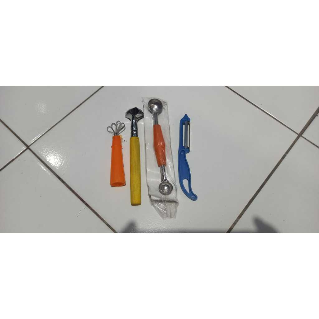 terlaris kerokan buah 1set [isi 4pcs] harga murah ukir kerokan buah degan dan puding set komplit aga