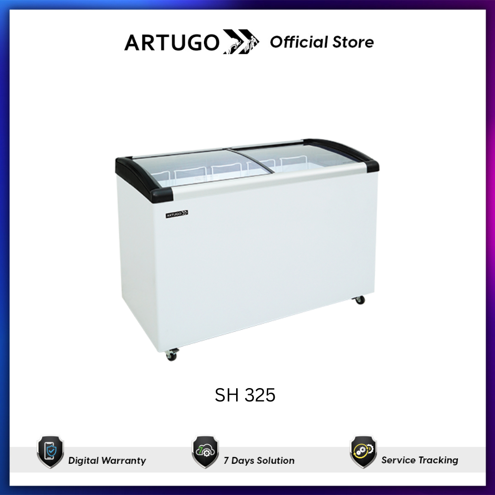 ARTUGO Sliding Curve Glass Freezer 296Liter  SH 325