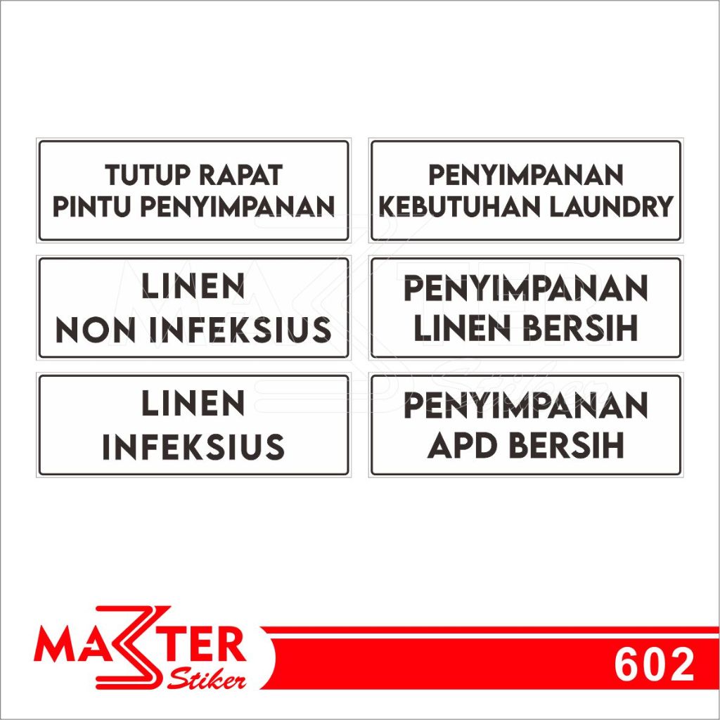 

602 - Stiker Nama Tempat Penyimpanan, Sticker Vinyl, Premium, Tahan Air, Termurah, dan Bisa Custom