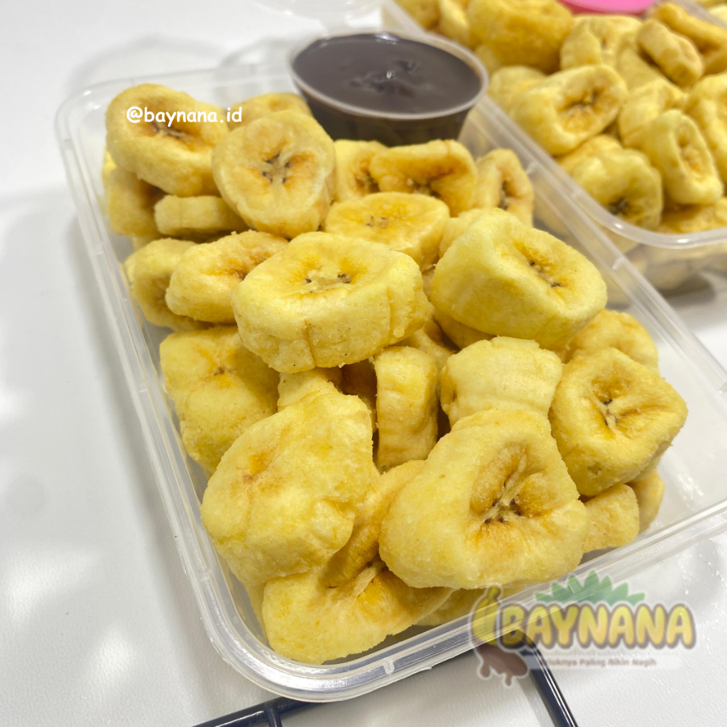 Kripik pisang coklat lumer/ banana chips cemilan viral 125gr