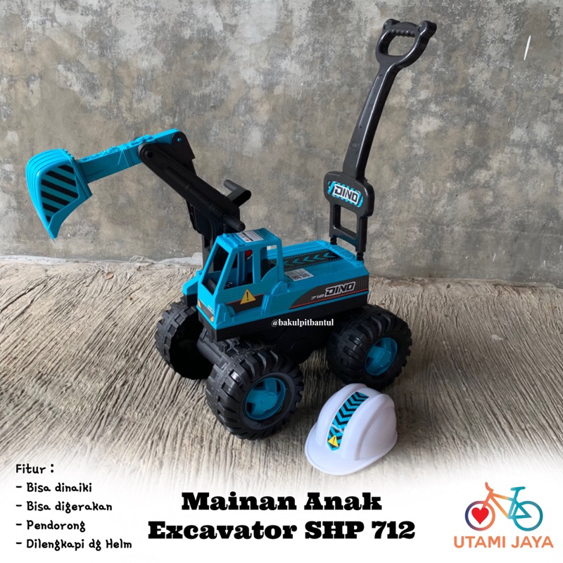 Mainan anak mobil dorong exscavator Beko shp 712 / Mobil ekskavator bisa dinaiki