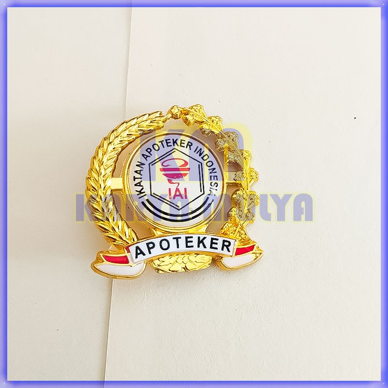 Pin Bros Ikatan Apoteker Indonesia Model Padi dan Kapas Pin Apoteker Pin Logo IAI - Karya Mulya