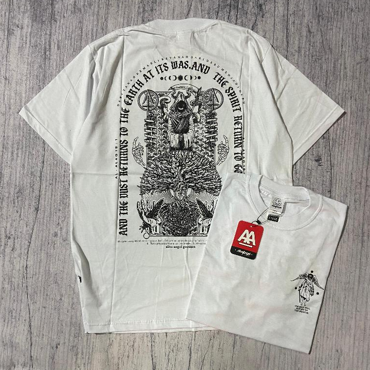 KAOS DISTRO PRIA & WANITA ORIGINAL / T-SHIRT PUTIH TERBARU STREETWEAR / BAJU LENGAN PENDEK COWO / AT