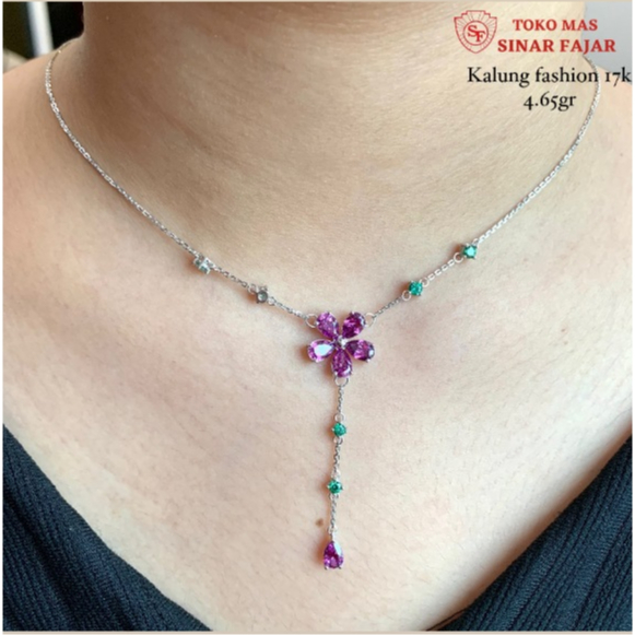 Kalung Flower Garden - Violet Series Sandra Dewi Gold 18K/75.5% Mulai 4,65 gr