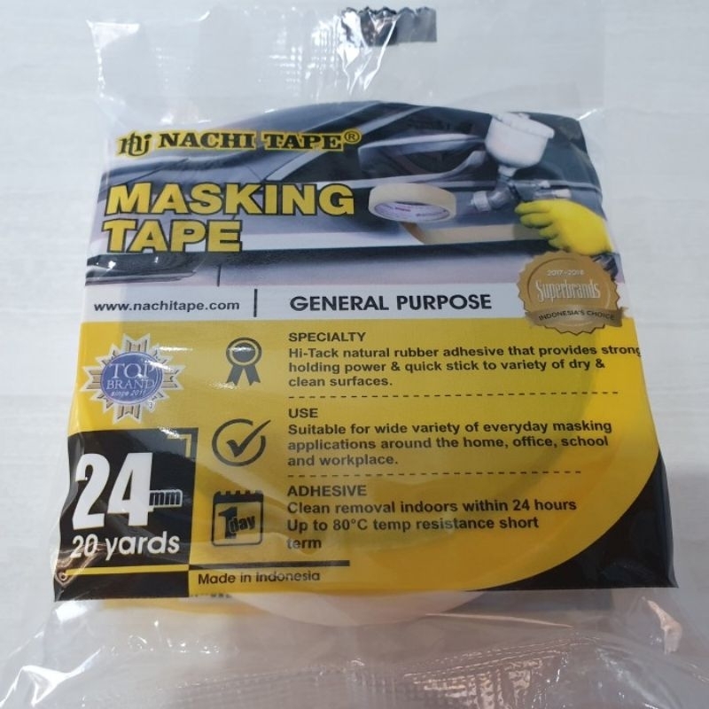 

Lakban kertas Nachi 1 inch(24mm) x 20Y / Masking Tape Nachi 1 dus