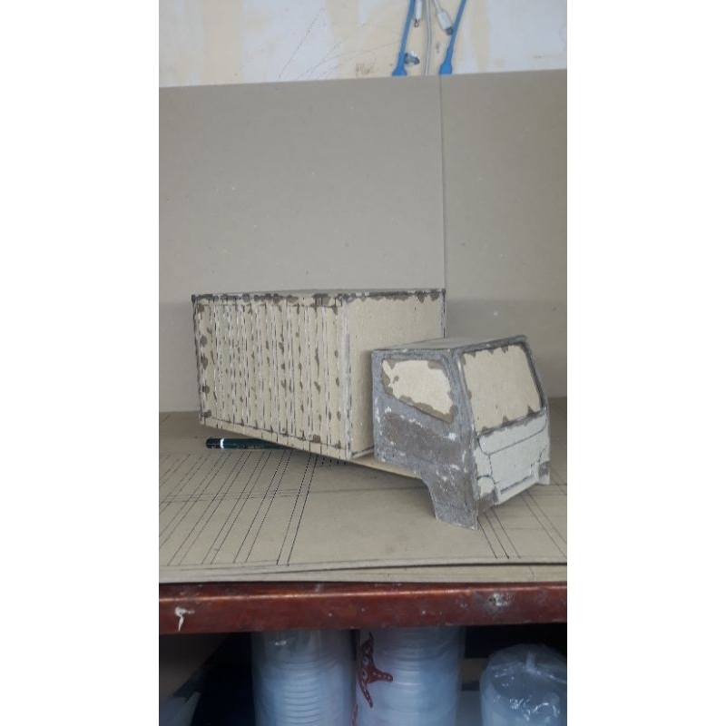 miniatur truk box polos/mentahan