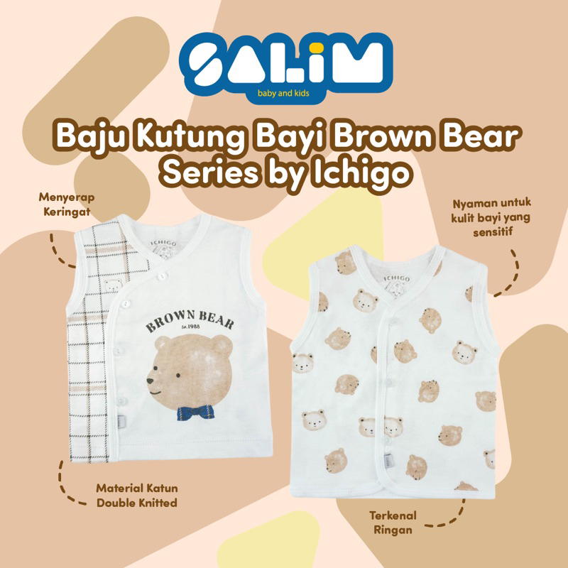 Baju Kutung Bayi Brown Bear Series by Ichigo - Baju Kutung kaos bayi