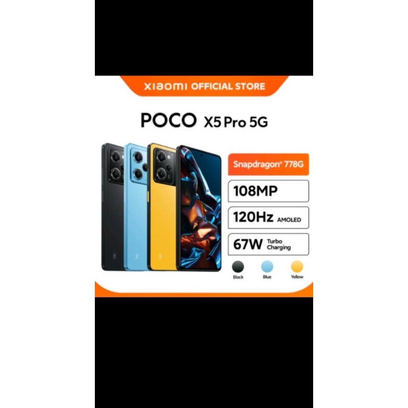 Xiaomi POCO X5 Pro 5G (6GB/128GB) | (8GB/256GB) Snapdragon 778G 5G 120Hz AMOLED