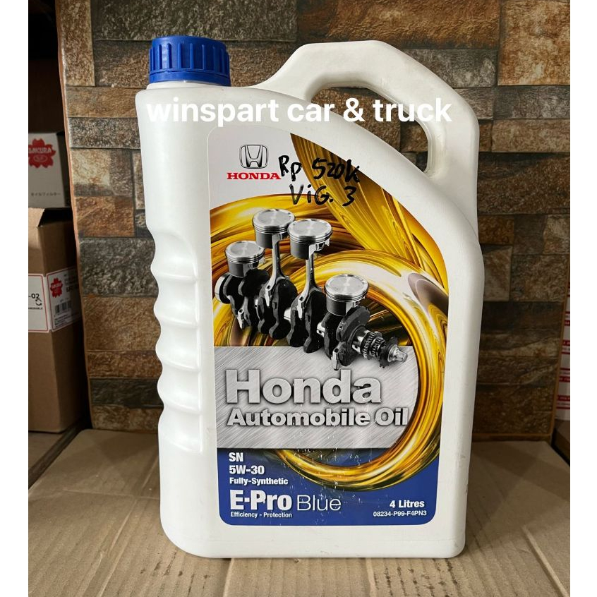 Oli Mesin Honda 5W-30 EPro Blue API SN GF5 Fully Synthetic 4 Liter Asli Original