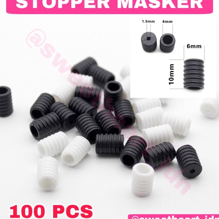 GROSIR 1PCS Stopper Tali Karet Masker Silikon Toggle Stopper Elastis Silikon