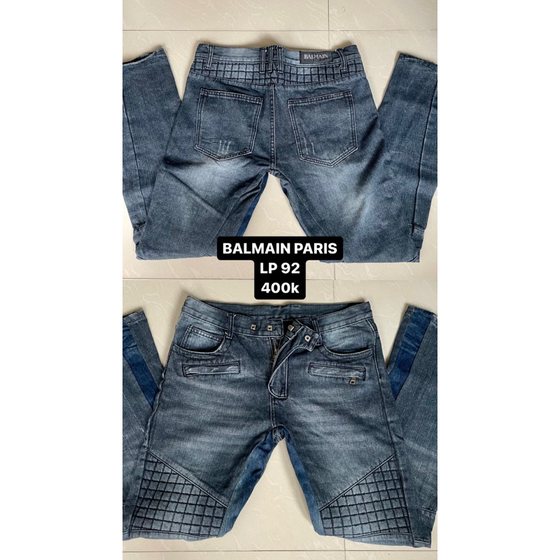 preloved Balmain Paris fading jeans pria cowok second branded ori