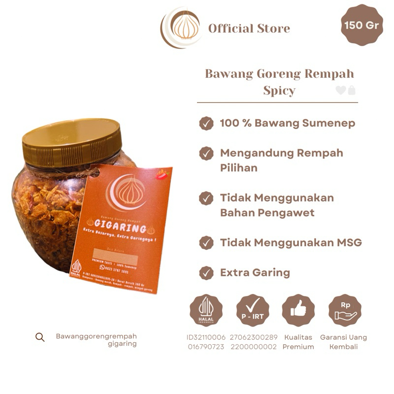 

GIGARING Bawang Goreng Rempah Spicy 150gr