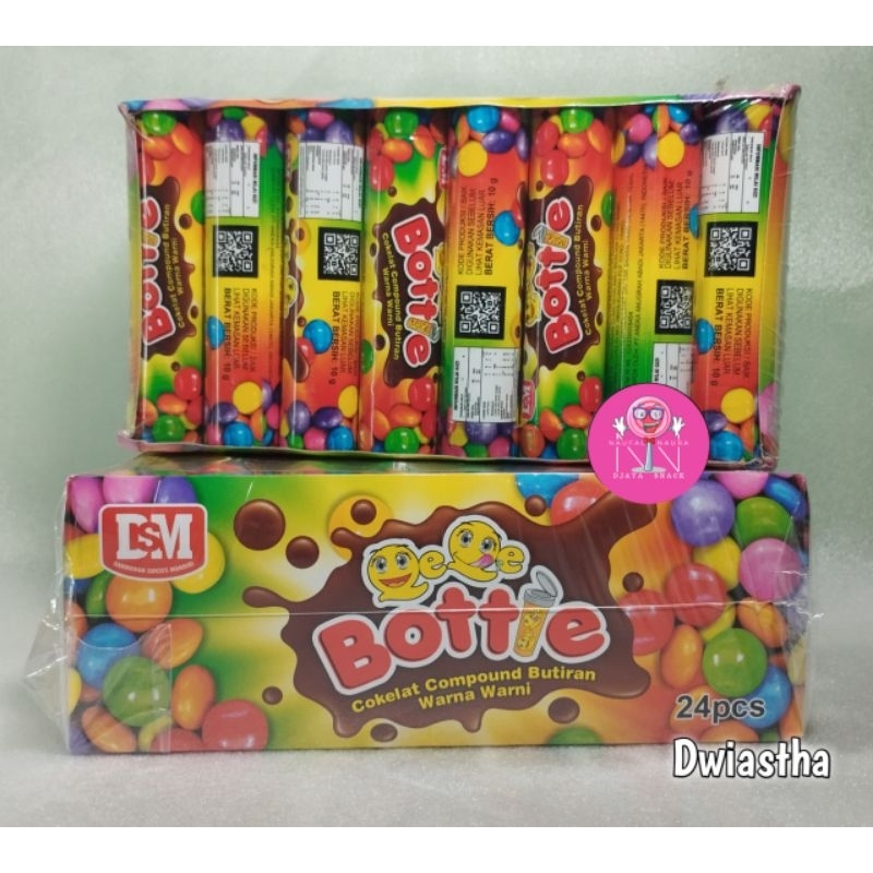 

BOTTIE COKELAT COMPOUND ( permen coklat butiran aneka warna) ISI 24 PCS