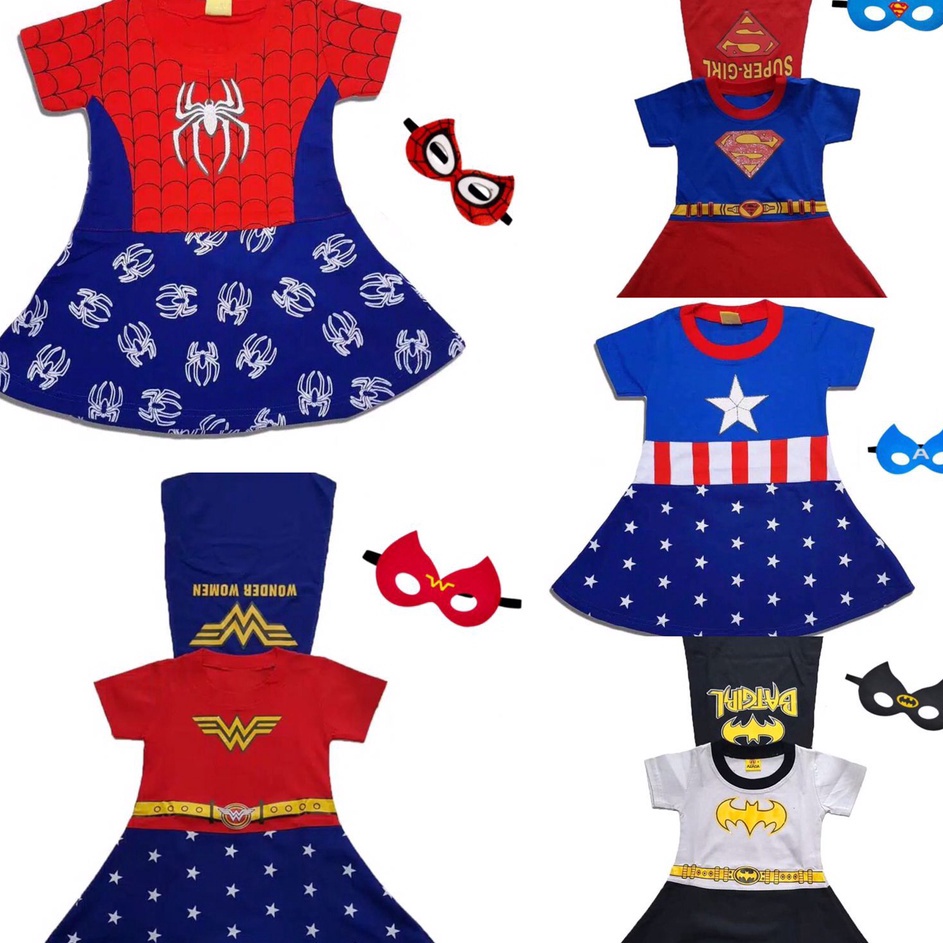 SALE Kostum anak perempuan superhero  dress superhero  kostum anak perempuan evengers  dress
