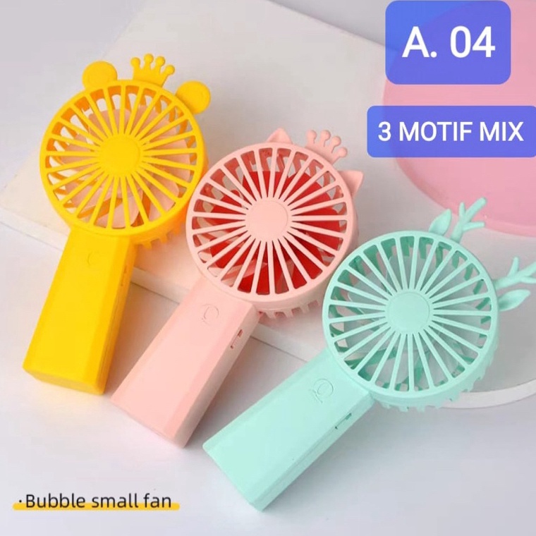 Nhw kipas angin mini portable cas  kipas angin kecil karakter lucu