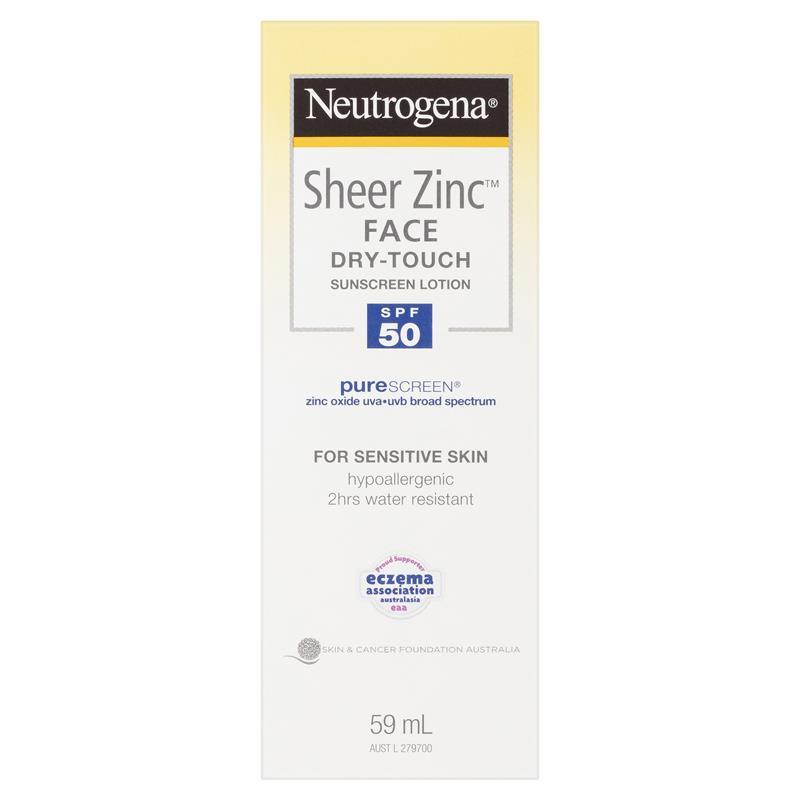 Neutrogena Sheer Zinc Dry-Touch Sunscreen Lotion SPF 50