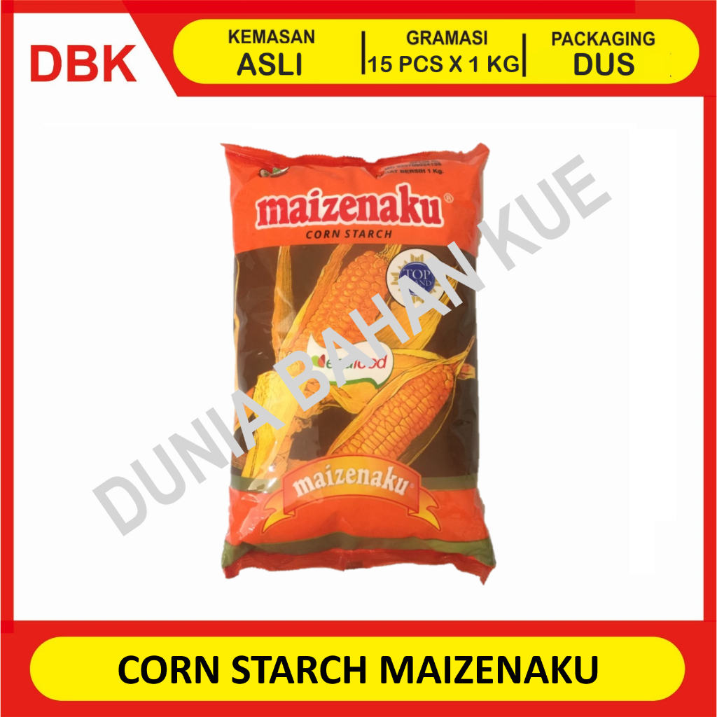 

TEPUNG JAGUNG MAIZENA MAIZENAKU / CORN STARCH / PATI JAGUNG 1 KG - 1 DUS 18 PCS