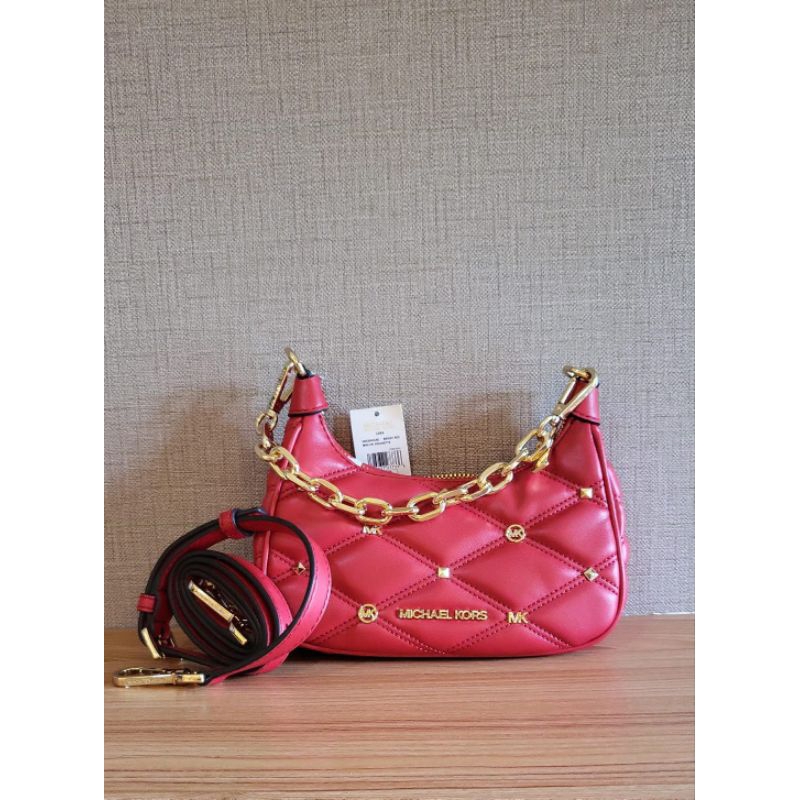 mk Cora Mini Zip Pouchette Bright Red n