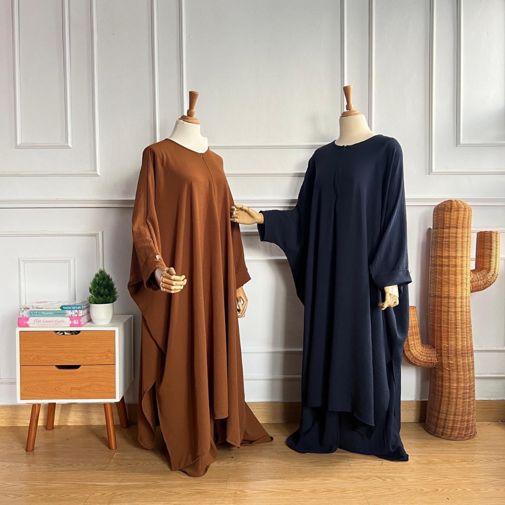 Set Syahilla Crincle Abaya Tunik By Khayra Muslimah