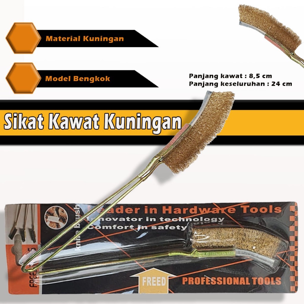 RALALI  Sikat Kerak Wire Brush Sikat Kawat Kuningan Bengkok Serbaguna Gagng Besi