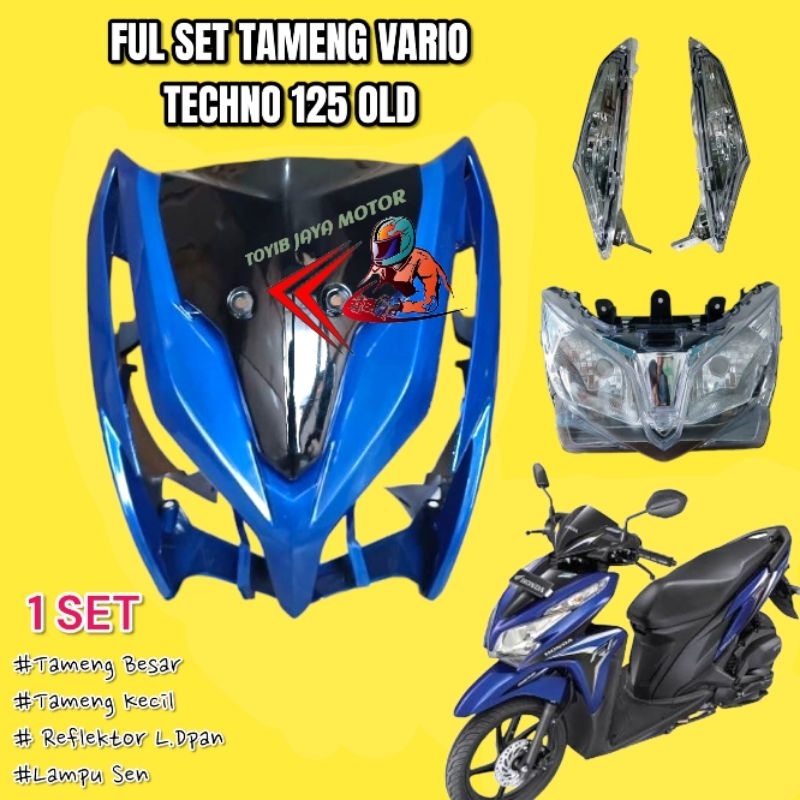 1 SET Tameng Besar Kecil+Reflektor Lampu Depan+Lampu Sen Vario Tecno 125 Old Tahun 2012-2014 Warna B