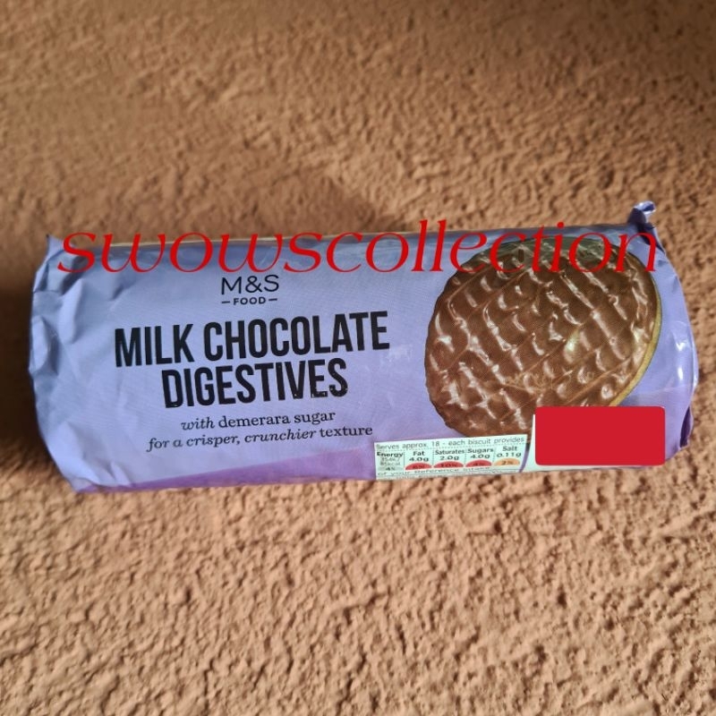 

M&S MARK MARKS & AND SPENCER DIGESTIVES DIGESTIVE MILK CHOCOLATE BISCUIT COOKIES BISKUIT COKELAT COKLAT