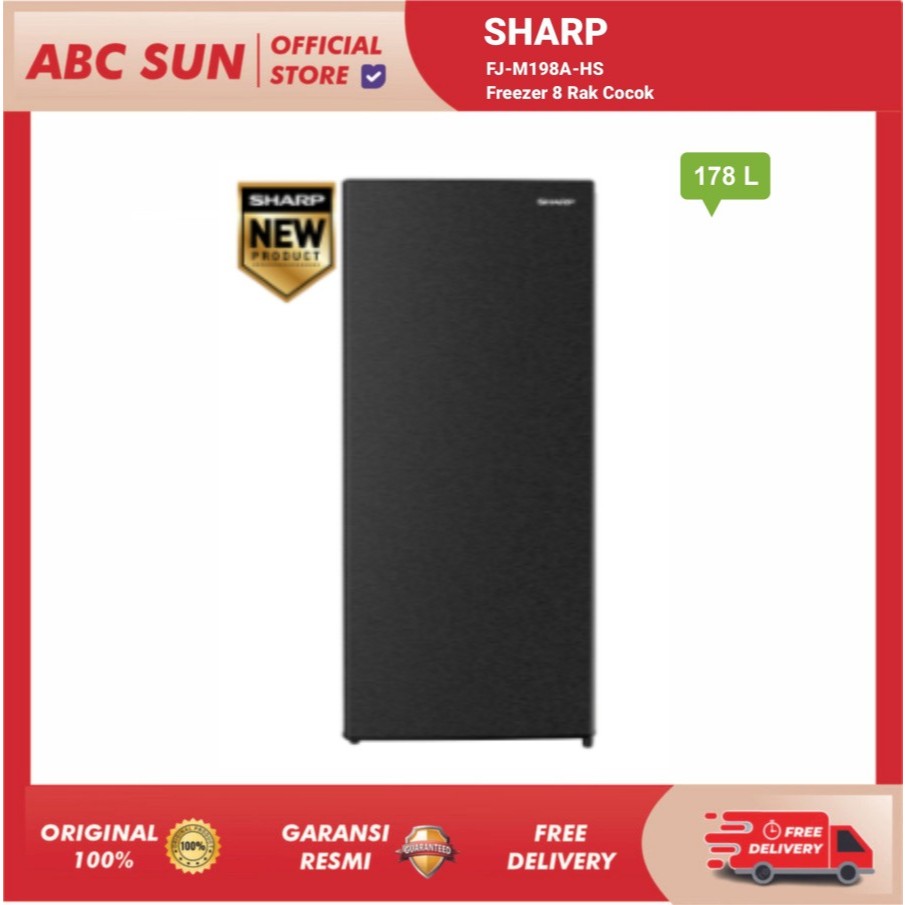 Sharp Fjm198ahs Kulkas 8 Rak Freezer Kapasitas 178 Liter Low Watt FJM198