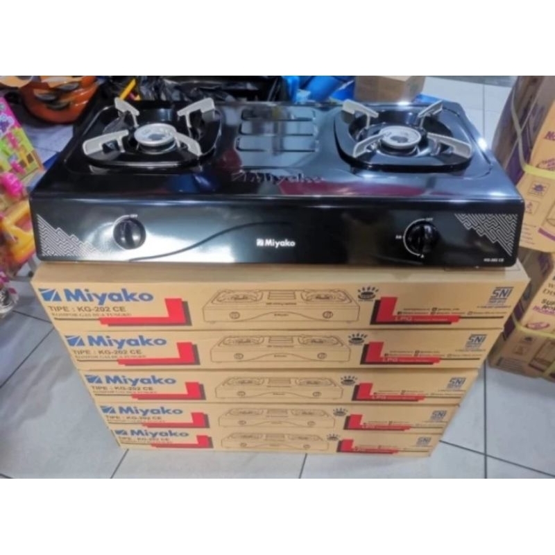 Kompor Gas Miyako KG-202 CE Hitam 2 tungku KG202CE Murah 202CE